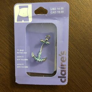 NWT Anchor Belly Button Ring Claire's Blue Gems